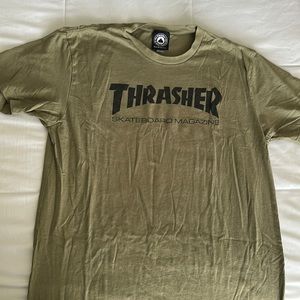 Thrasher Skate Mag Olive Boyfriend Fit T-Shirt